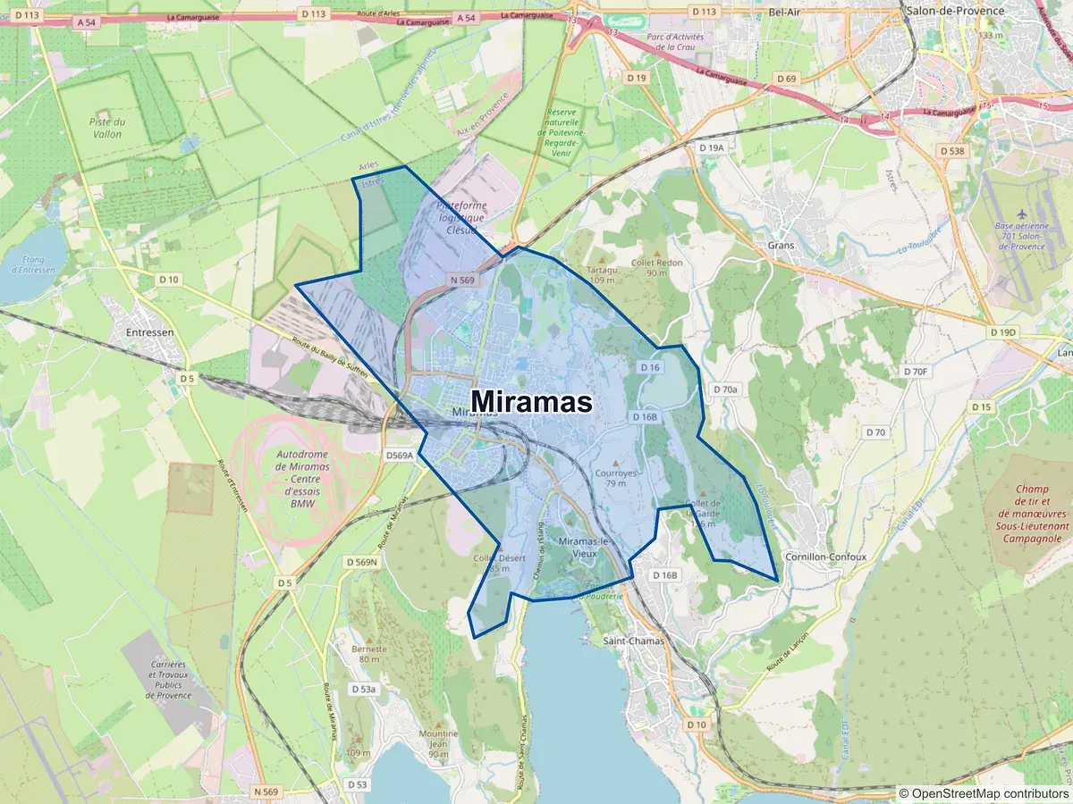 Carte de Miramas (Bouches-du-Rhône)