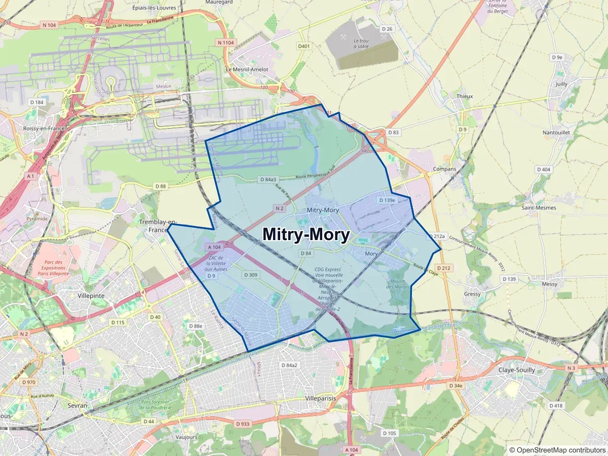 Carte de Mitry-Mory (Seine-et-Marne)