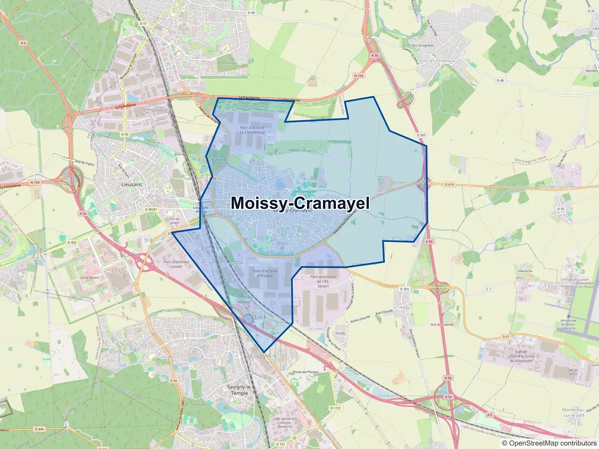 Carte de Moissy-Cramayel (Seine-et-Marne)