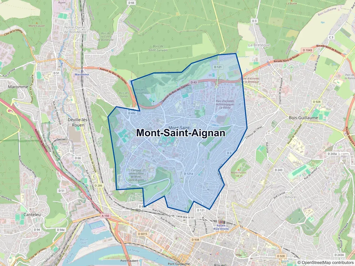Carte de Mont-Saint-Aignan (Seine-Maritime)
