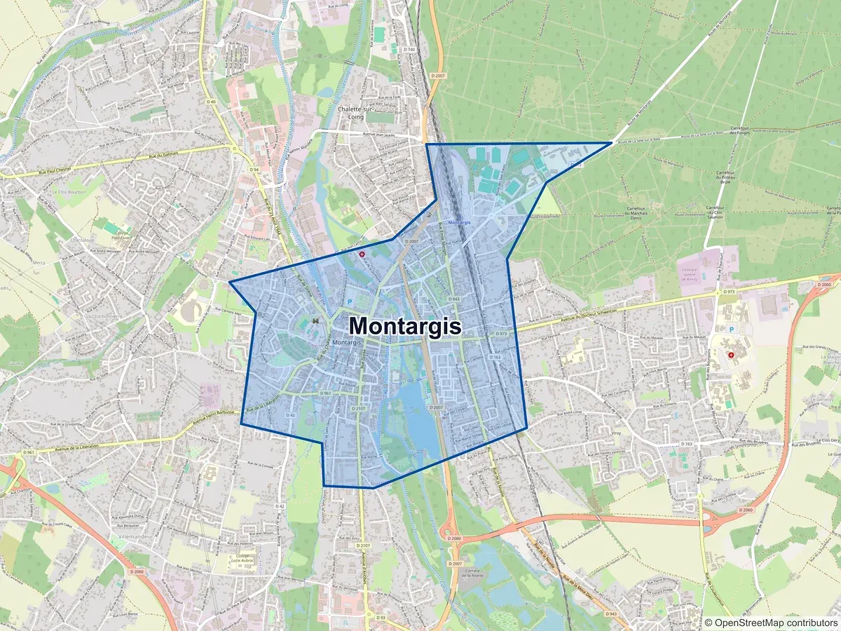 Carte de Montargis (Loiret)