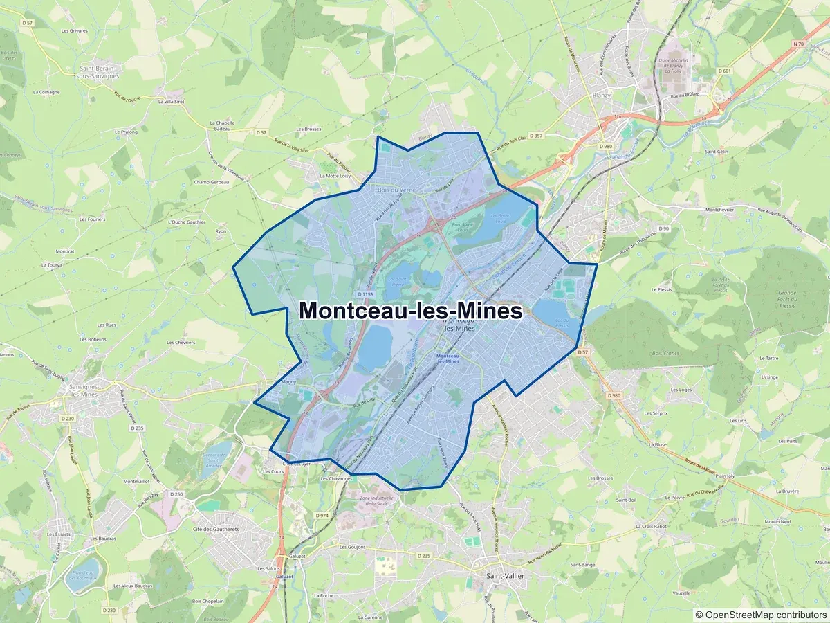 Carte de Montceau-les-Mines (Saône-et-Loire)