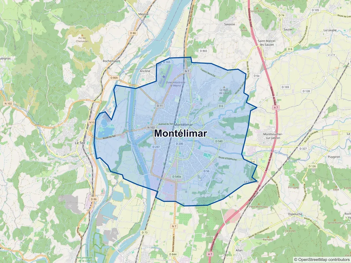 Carte de Montélimar (Drôme)