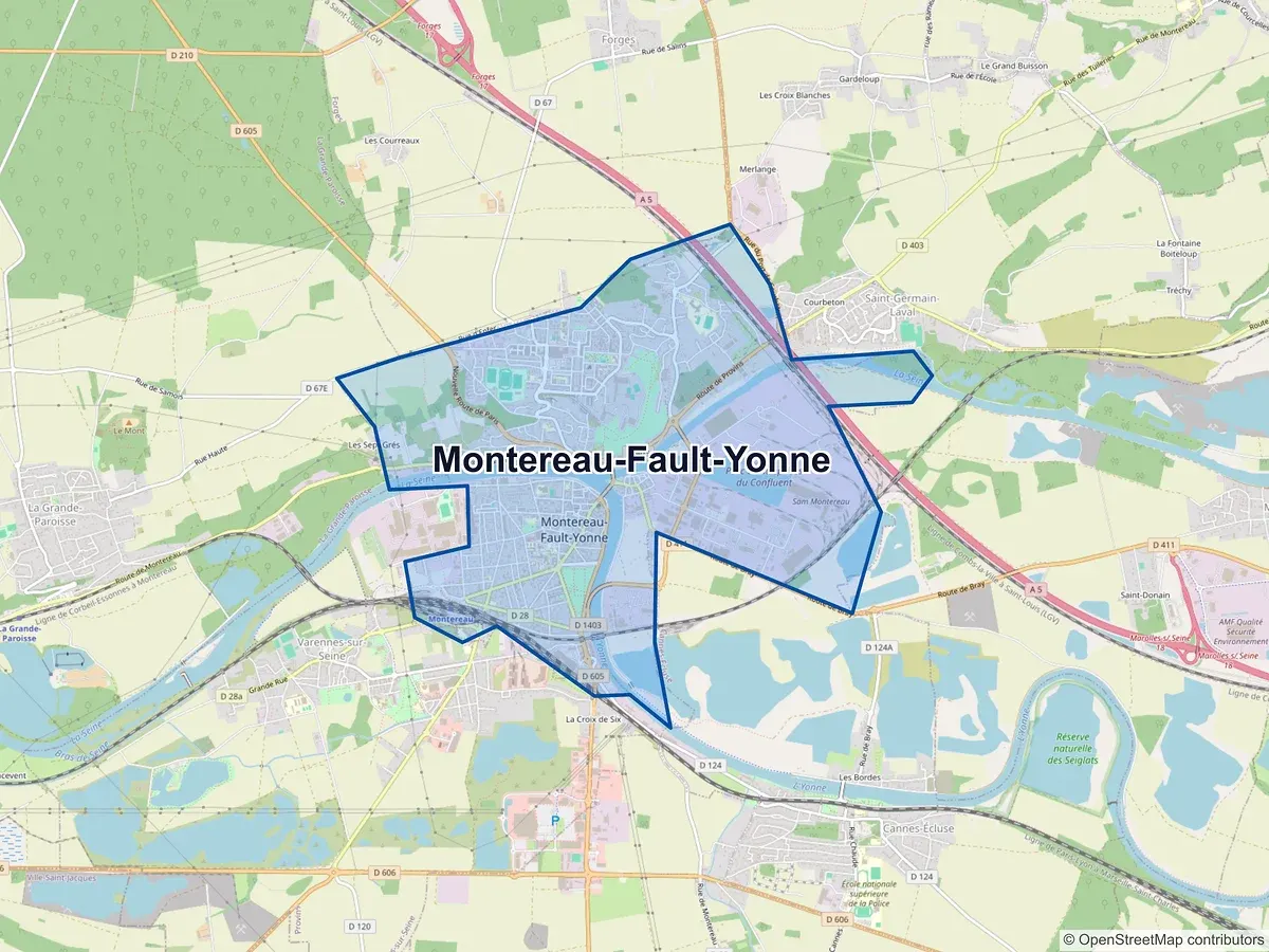 Carte de Montereau-Fault-Yonne (Seine-et-Marne)