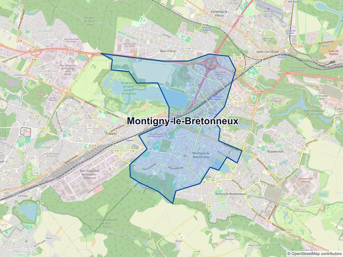 Carte de Montigny-le-Bretonneux (Yvelines)