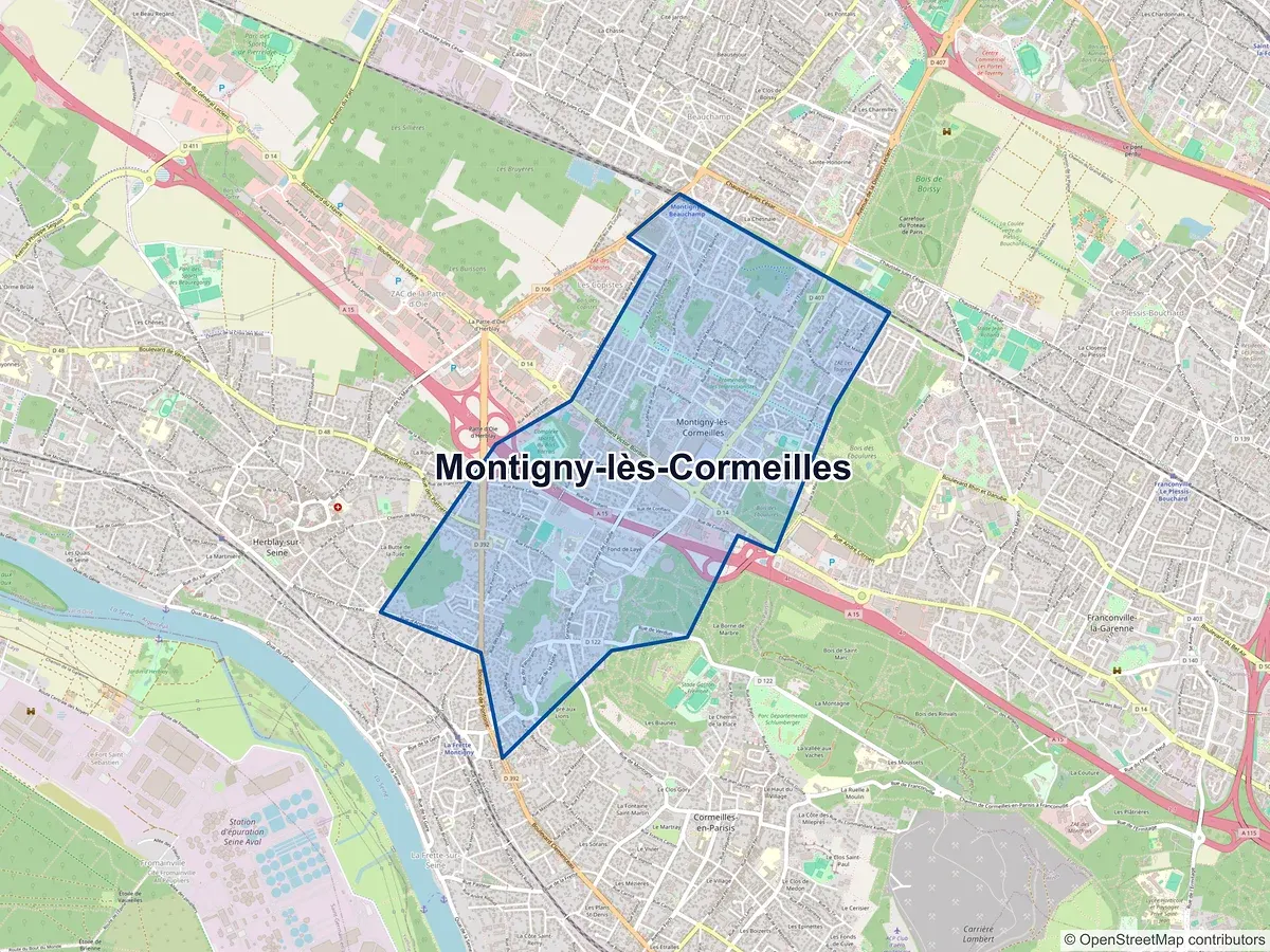 Carte de Montigny-lès-Cormeilles (Val-d'Oise)