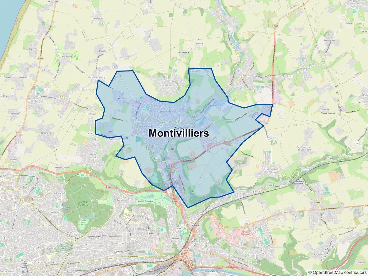 Carte de Montivilliers (Seine-Maritime)