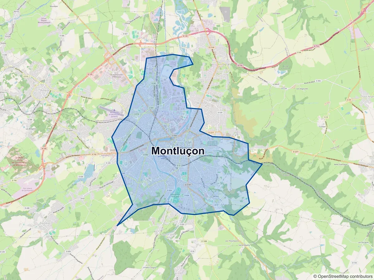 Carte de Montluçon (Allier)