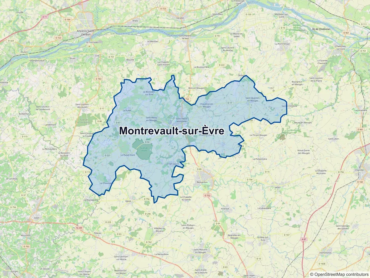 Carte de Montrevault-sur-Èvre (Maine-et-Loire)