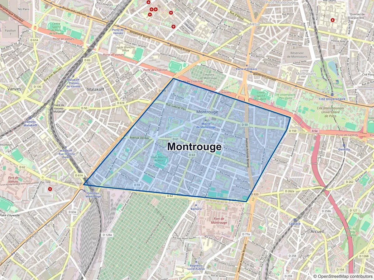 Carte de Montrouge (Hauts-de-Seine)