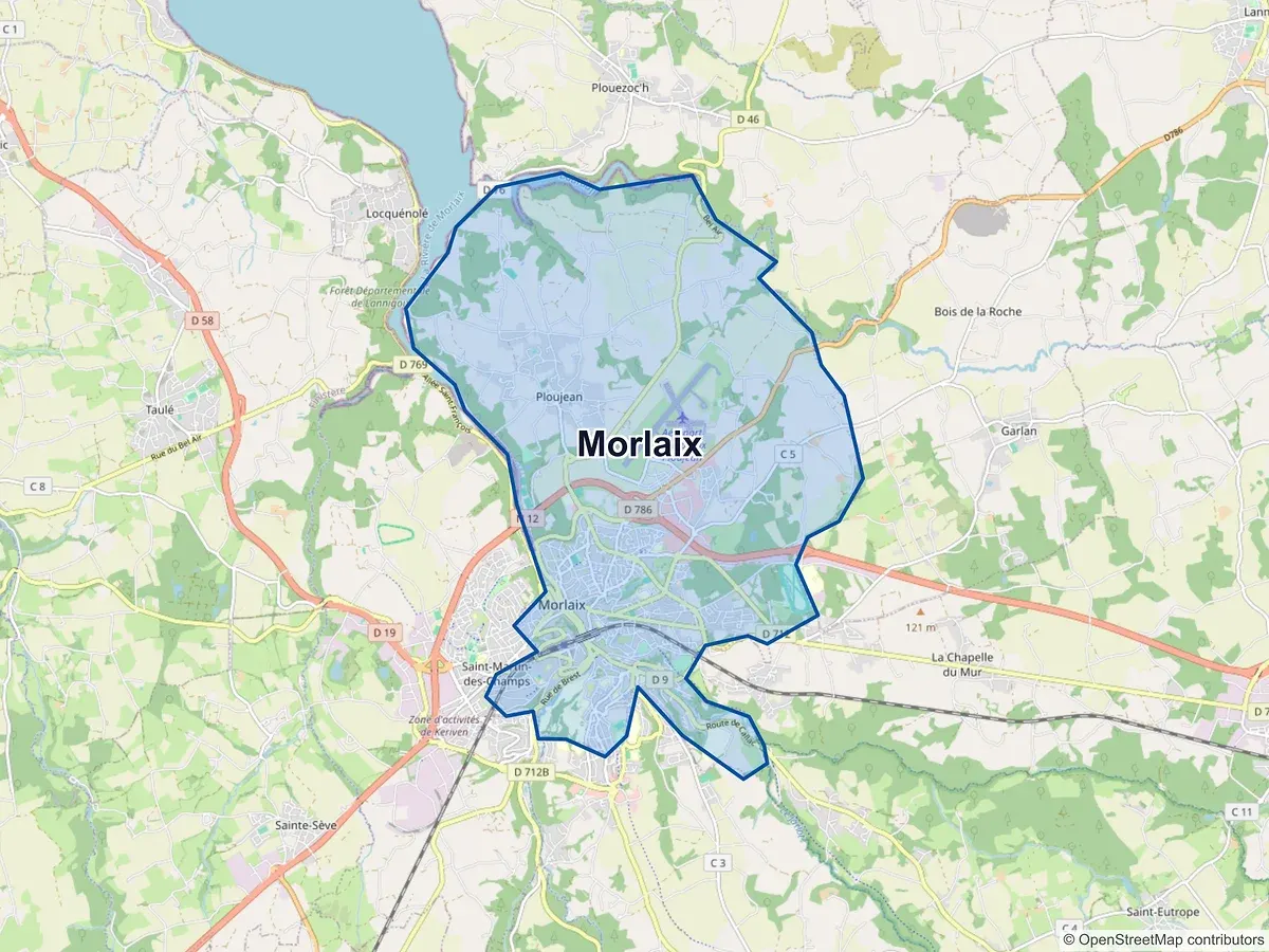 Carte de Morlaix (Finistère)