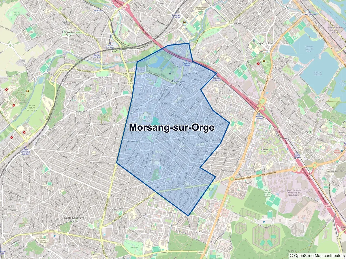 Carte de Morsang-sur-Orge (Essonne)