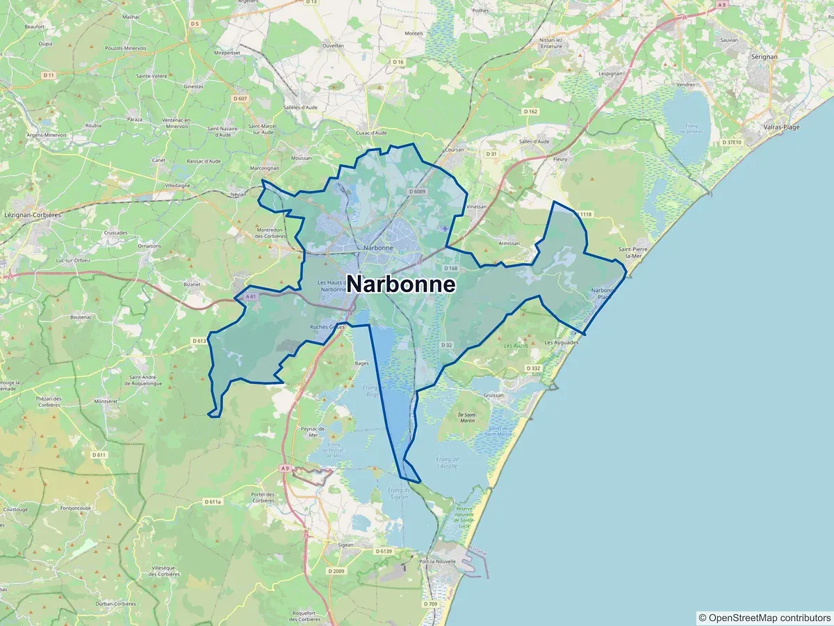 Carte de Narbonne (Aude)