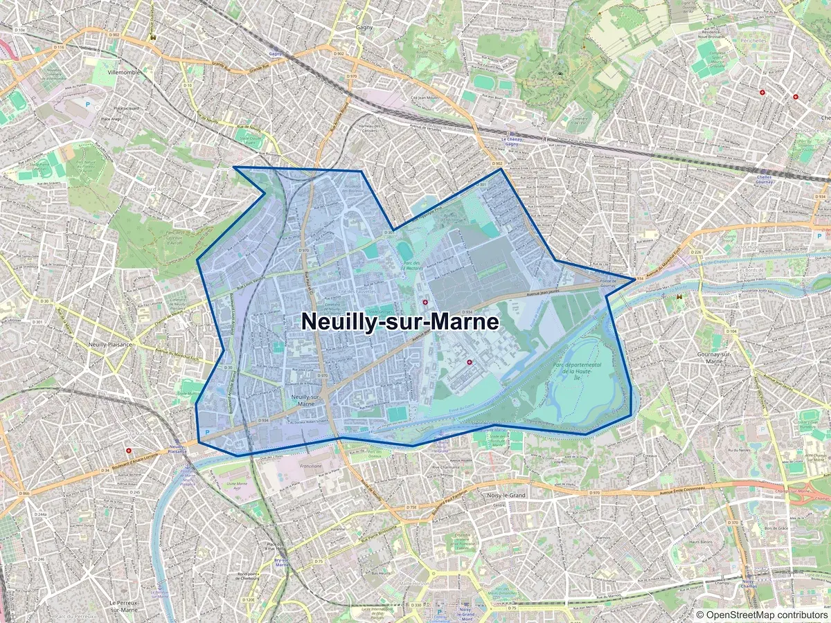 Carte de Neuilly-sur-Marne (Seine-Saint-Denis)