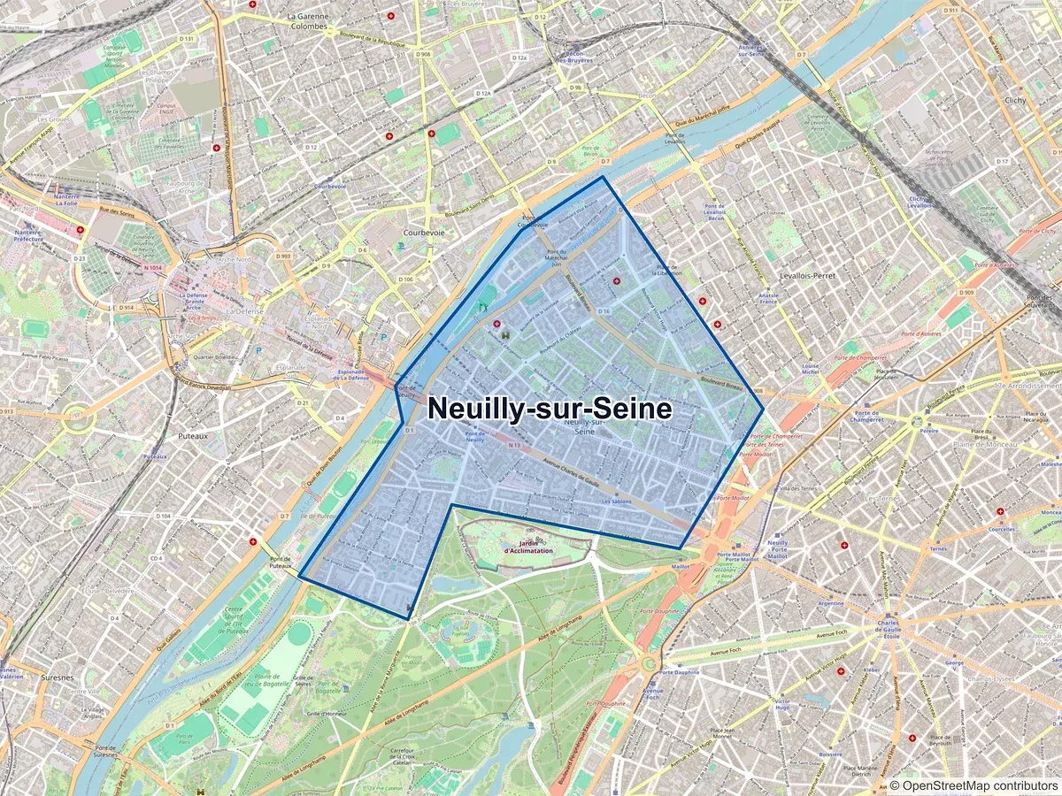 Carte de Neuilly-sur-Seine (Hauts-de-Seine)