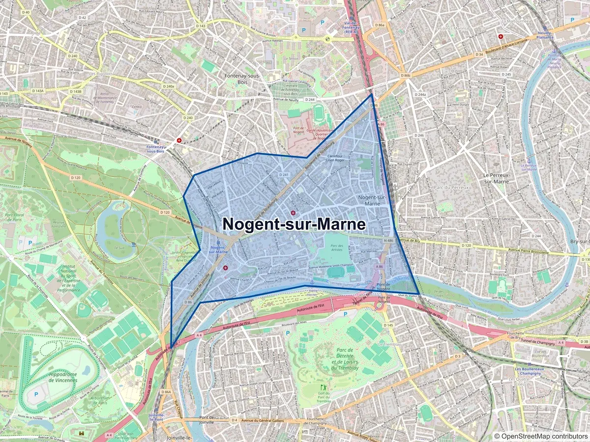 Carte de Nogent-sur-Marne (Val-de-Marne)