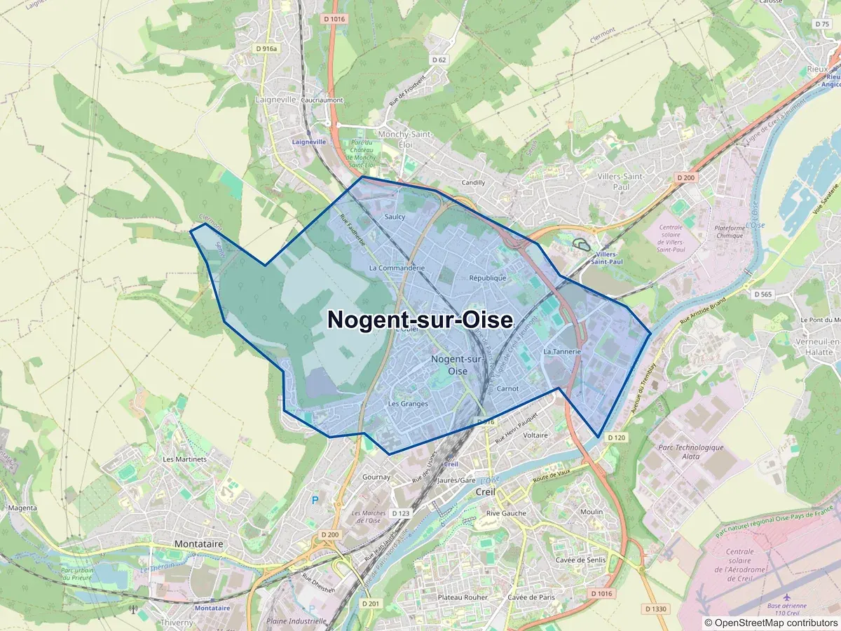 Carte de Nogent-sur-Oise (Oise)