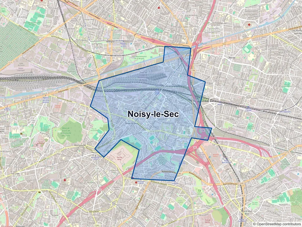 Carte de Noisy-le-Sec (Seine-Saint-Denis)