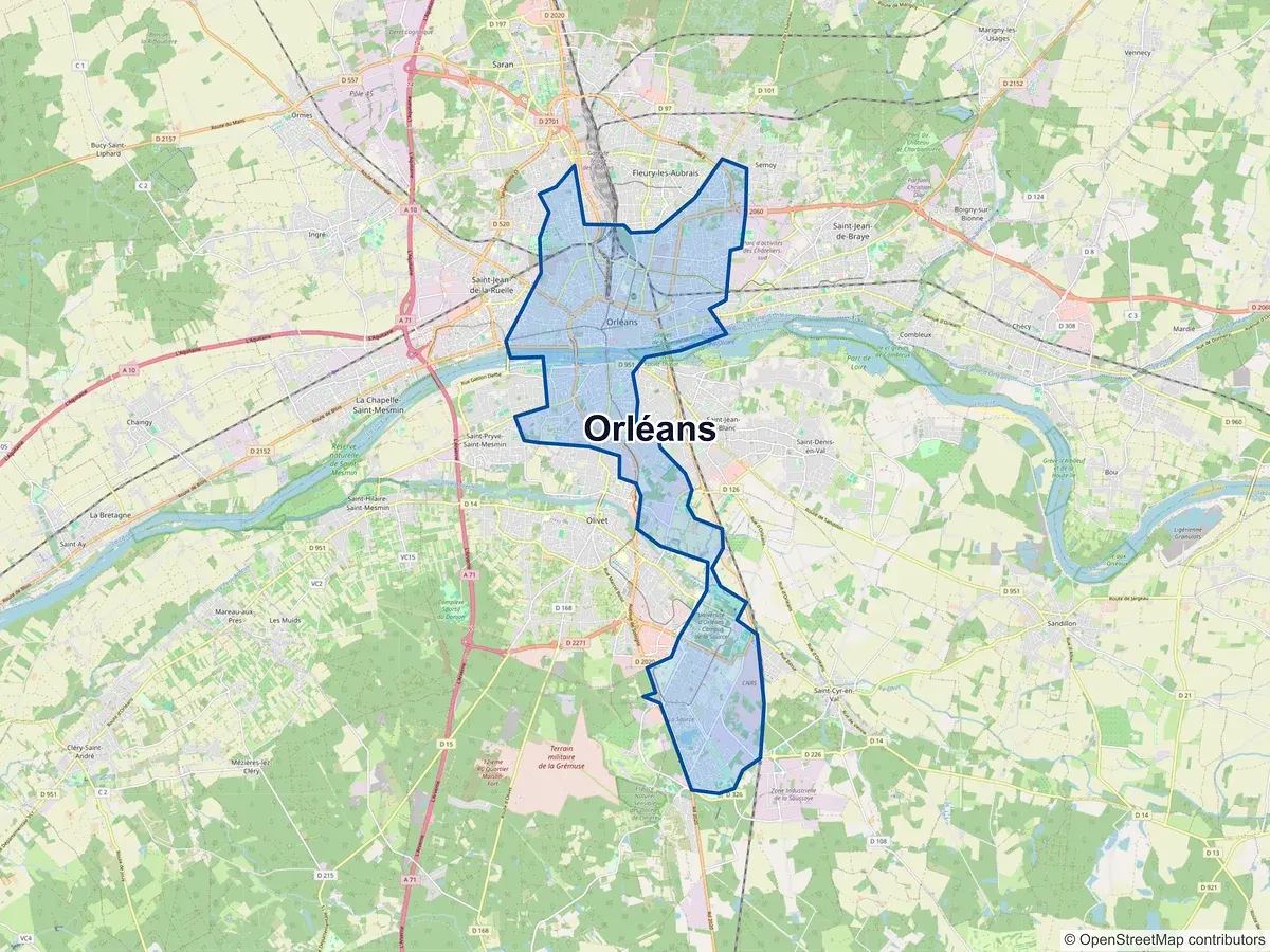 Carte de Orléans (Loiret)