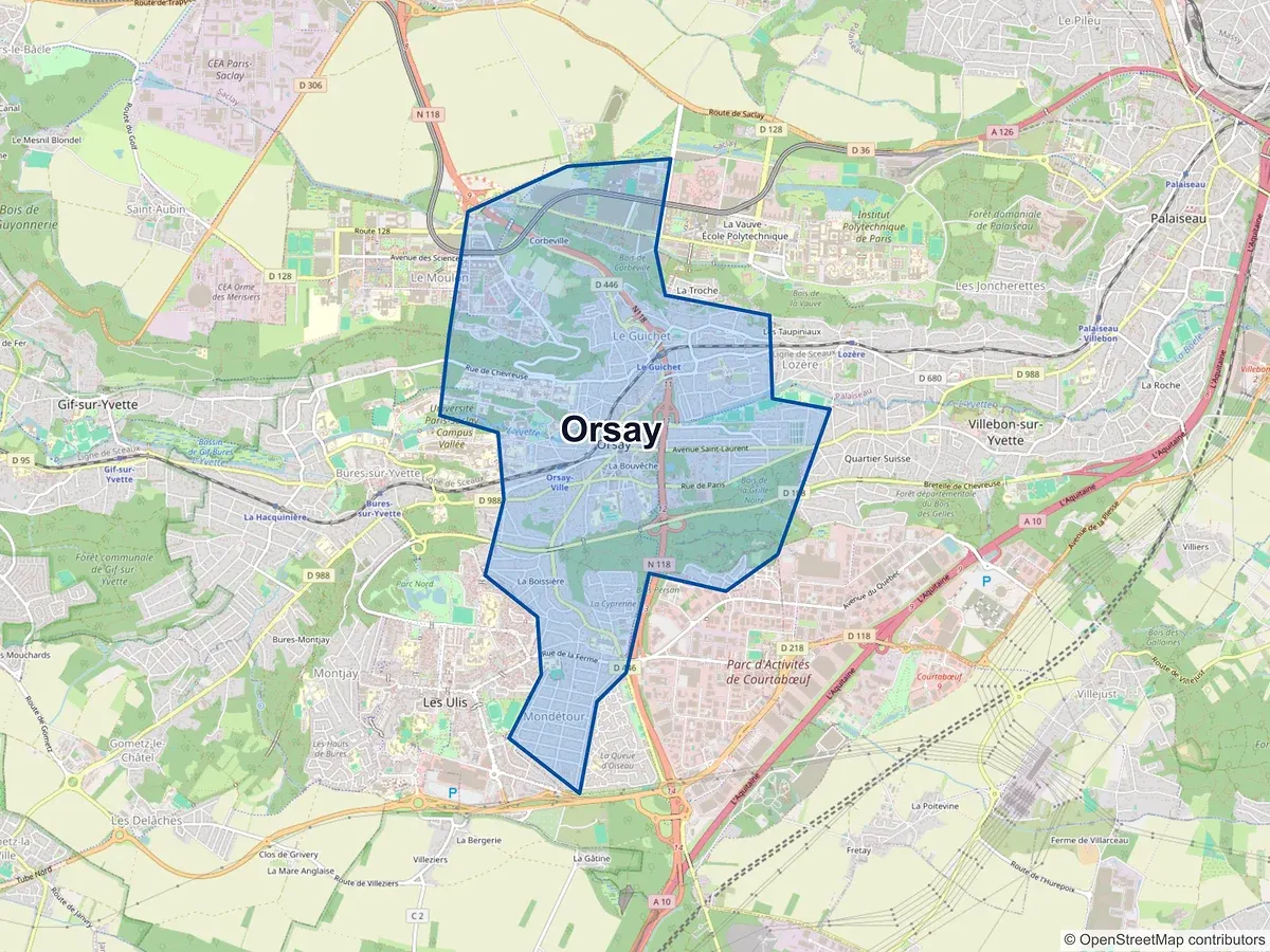 Carte de Orsay (Essonne)