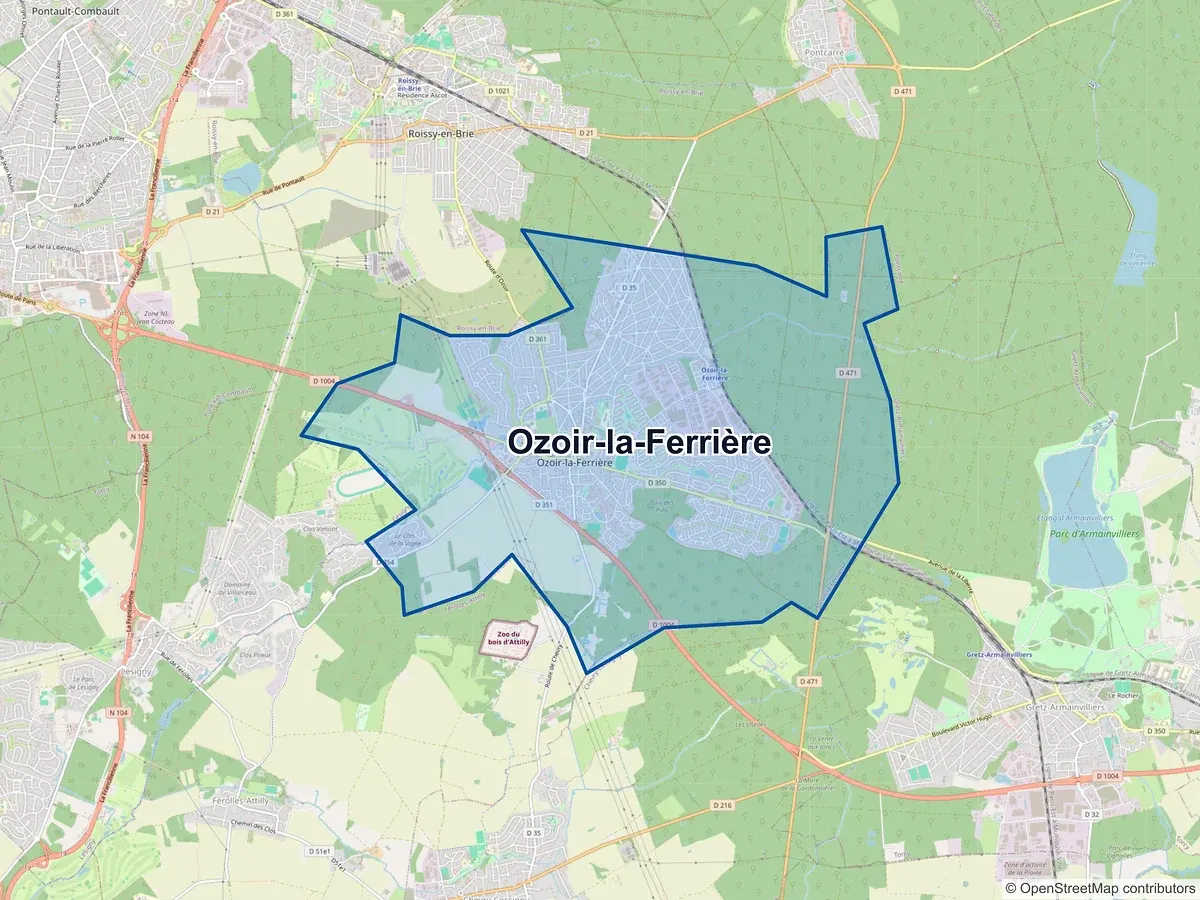 Carte de Ozoir-la-Ferrière (Seine-et-Marne)