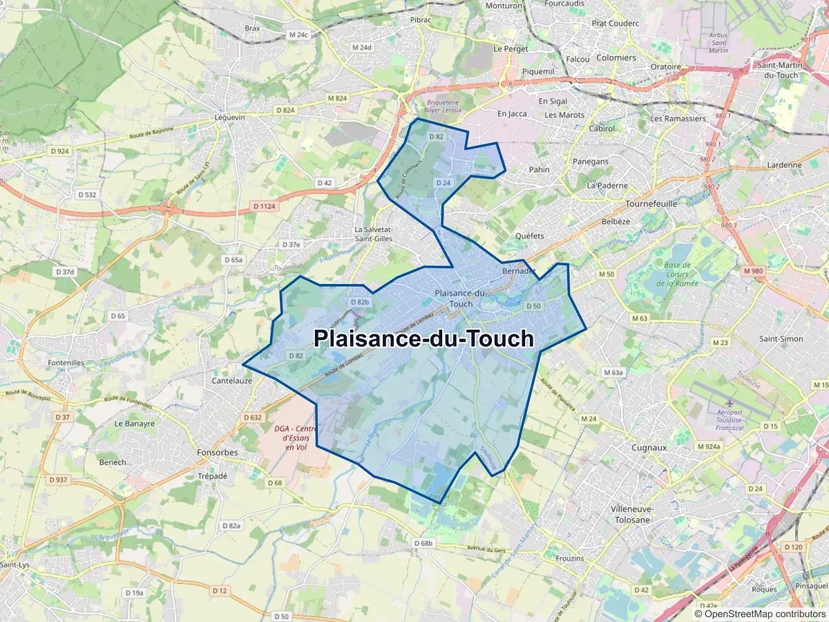 Carte de Plaisance-du-Touch (Haute-Garonne)