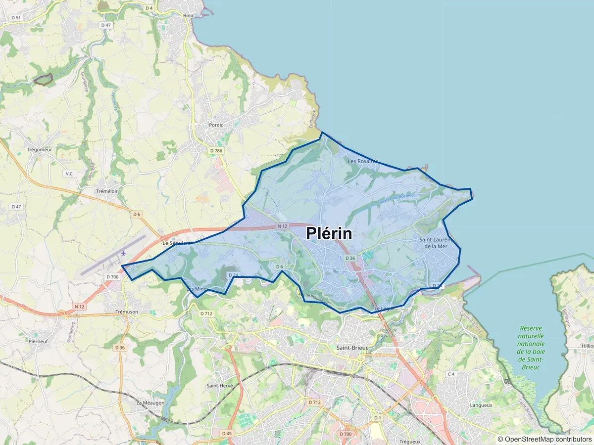 Carte de Plérin (Côtes-d'Armor)