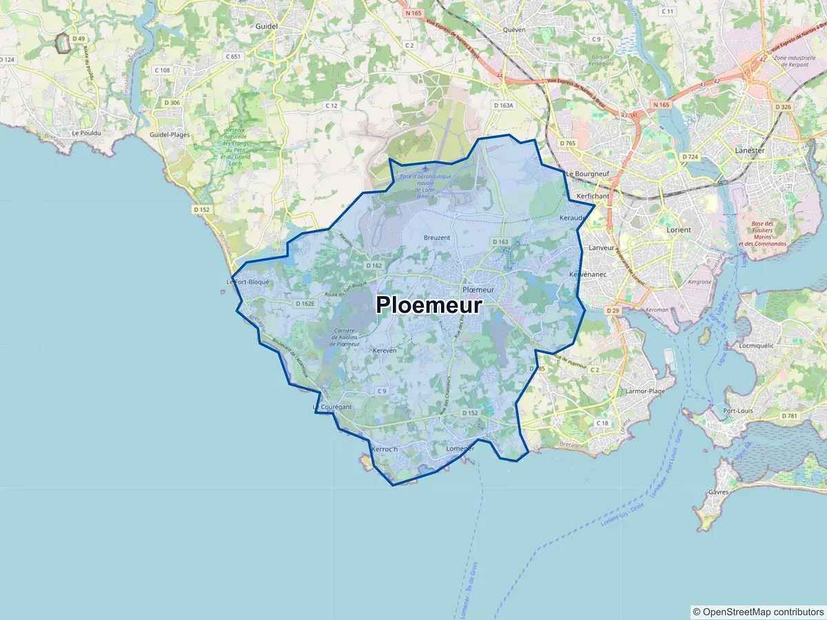 Carte de Ploemeur (Morbihan)