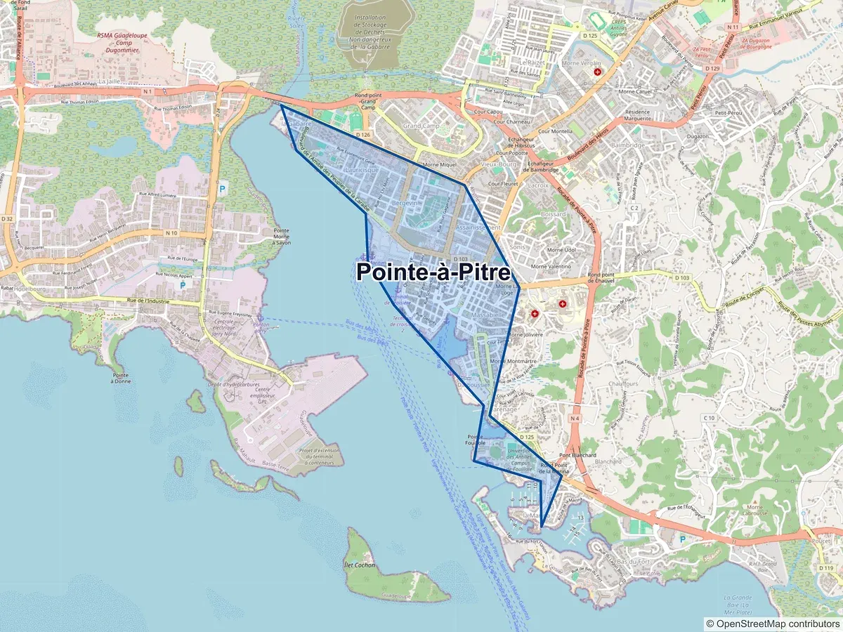 Carte de Pointe-à-Pitre (Guadeloupe)