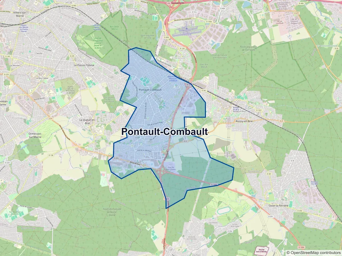 Carte de Pontault-Combault (Seine-et-Marne)