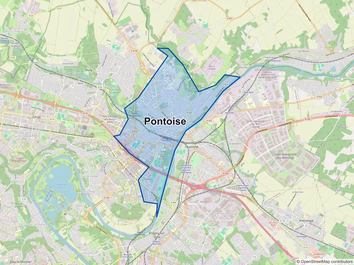 Carte de Pontoise (Val-d'Oise)