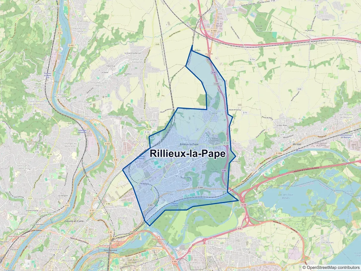 Carte de Rillieux-la-Pape (Rhône)