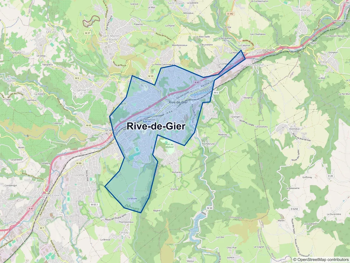Carte de Rive-de-Gier (Loire)
