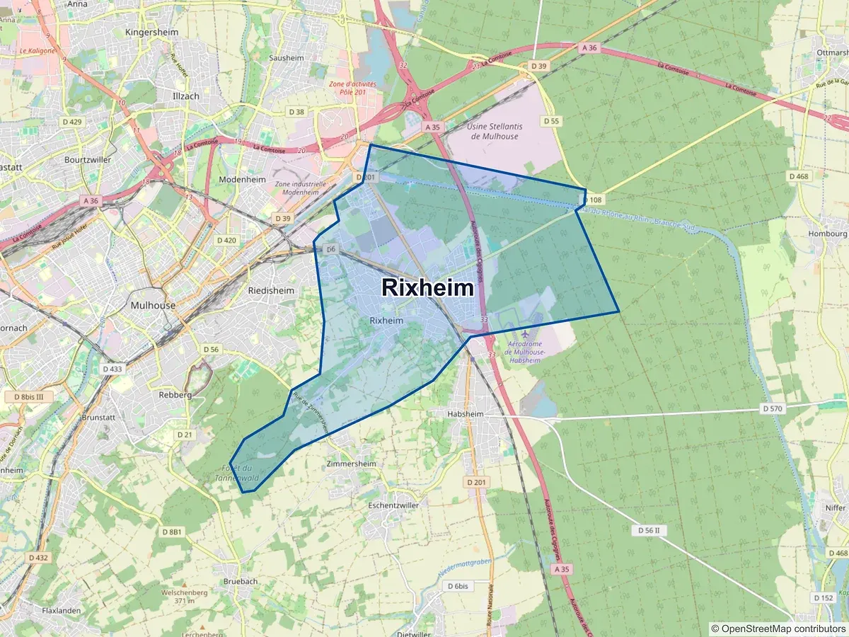 Carte de Rixheim (Haut-Rhin)