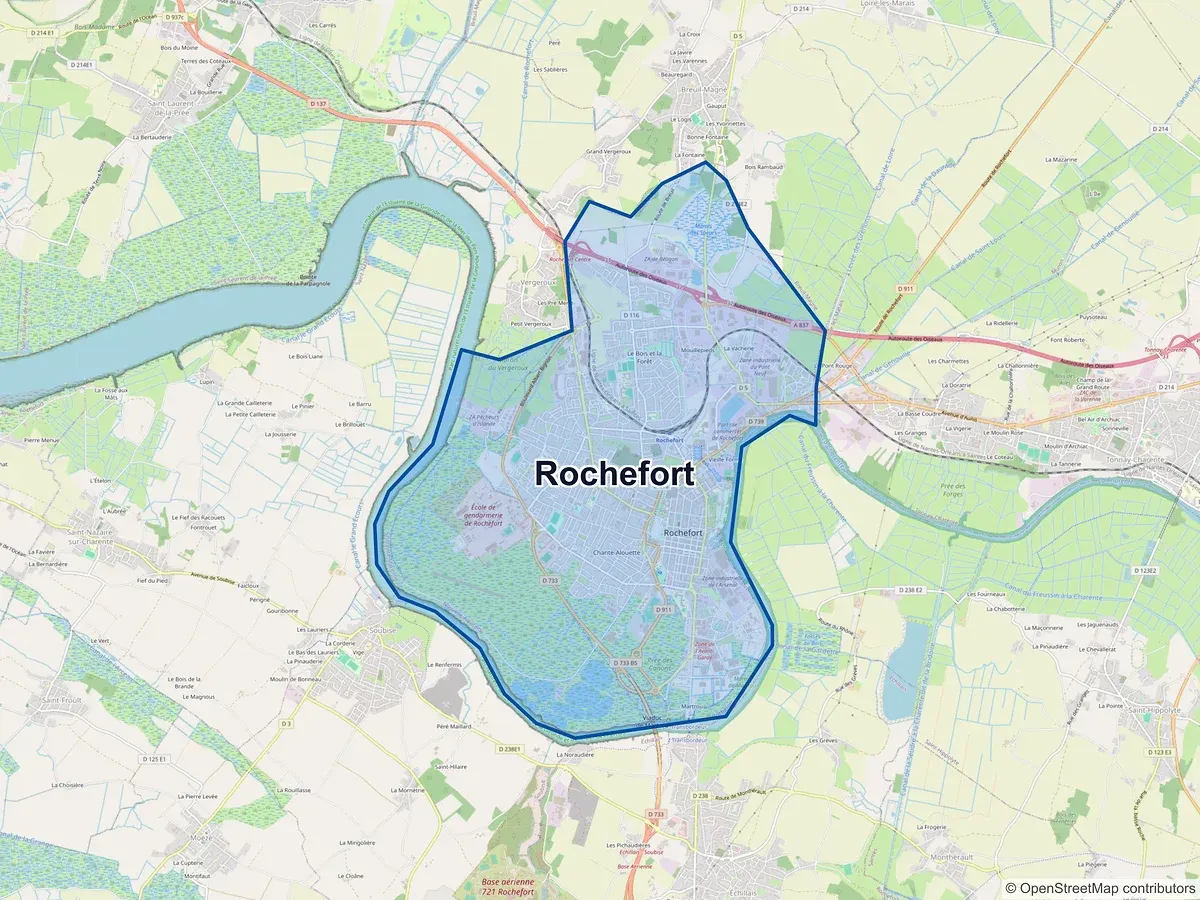 Carte de Rochefort (Charente-Maritime)