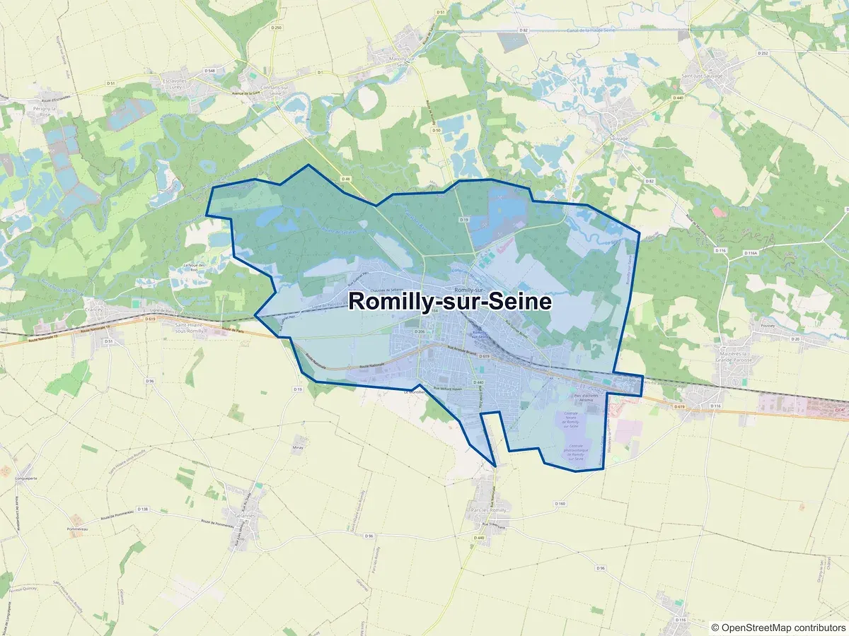 Carte de Romilly-sur-Seine (Aube)