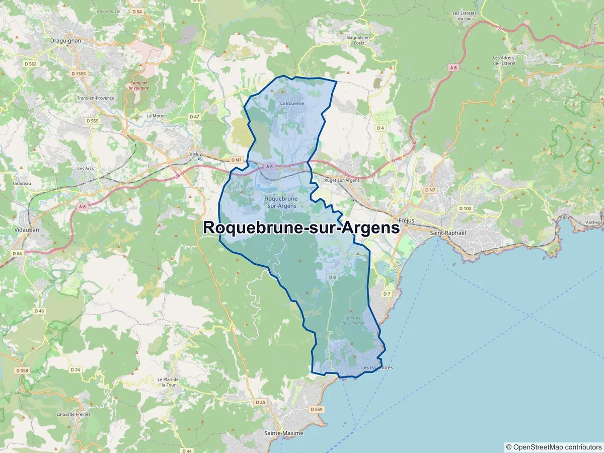 Carte de Roquebrune-sur-Argens (Var)