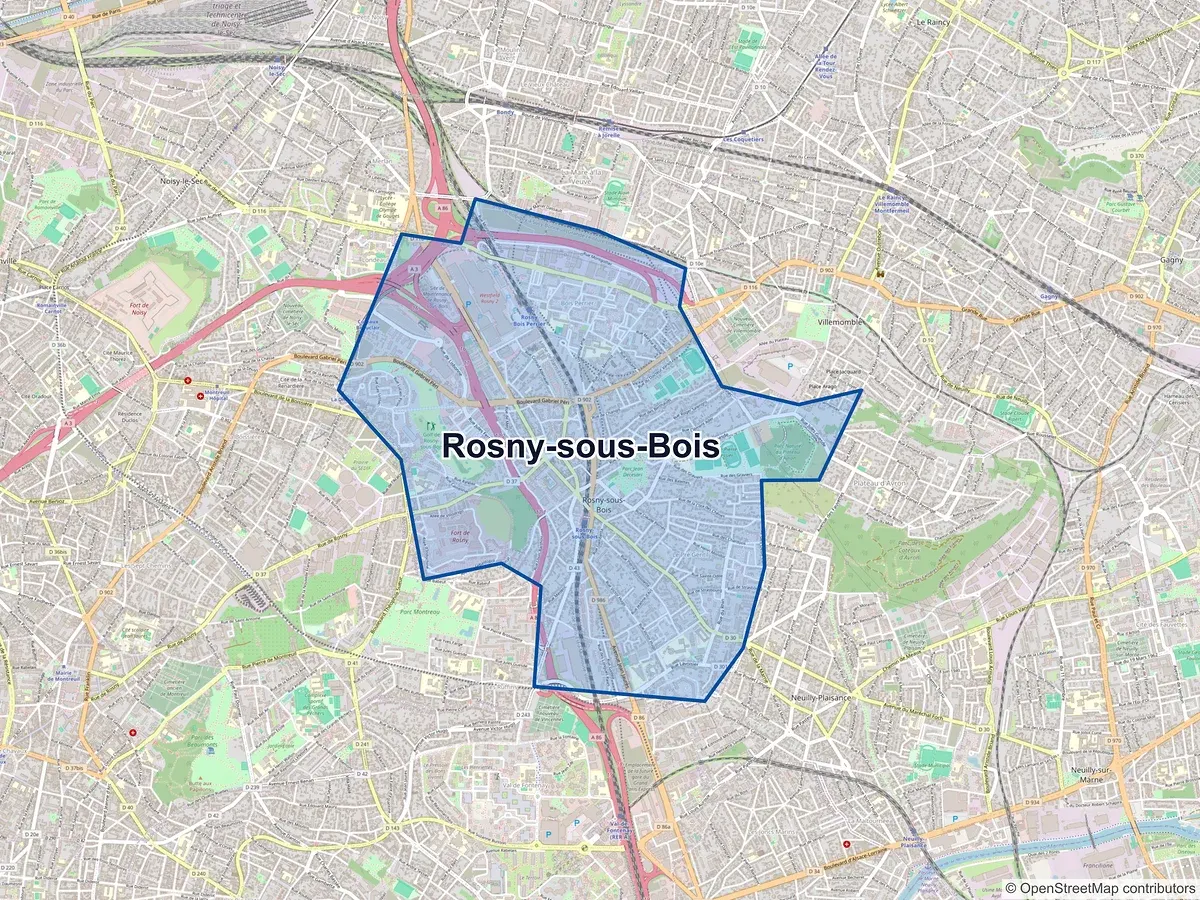 Carte de Rosny-sous-Bois (Seine-Saint-Denis)