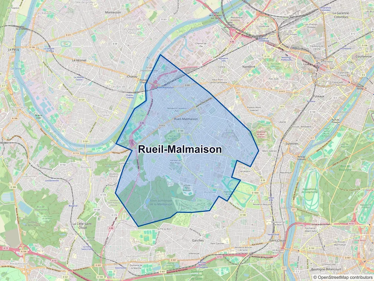Carte de Rueil-Malmaison (Hauts-de-Seine)