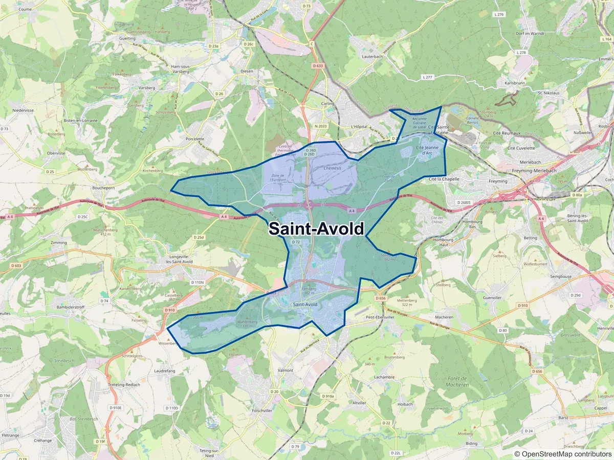 Carte de Saint-Avold (Moselle)