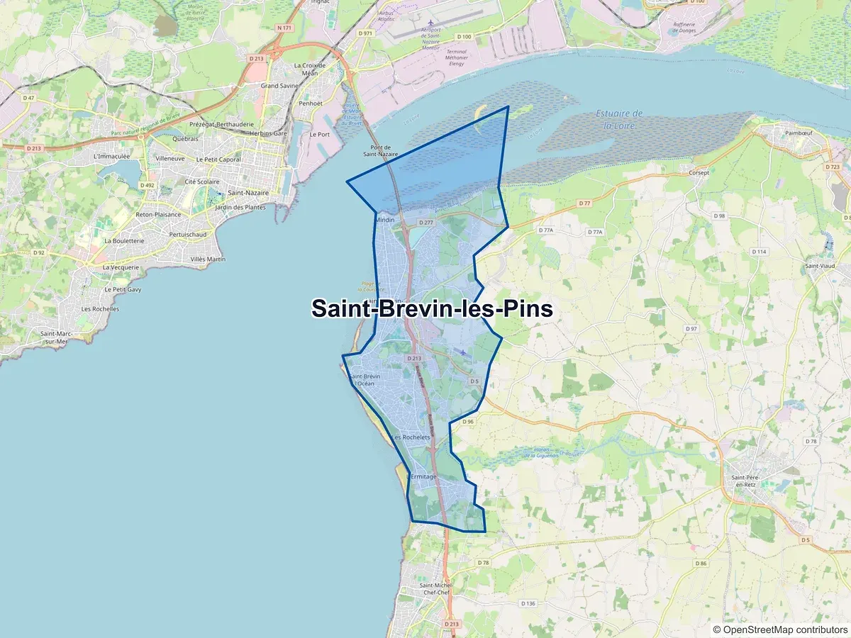 Carte de Saint-Brevin-les-Pins (Loire-Atlantique)