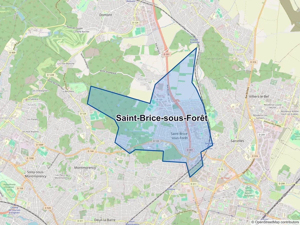 Carte de Saint-Brice-sous-Forêt (Val-d'Oise)