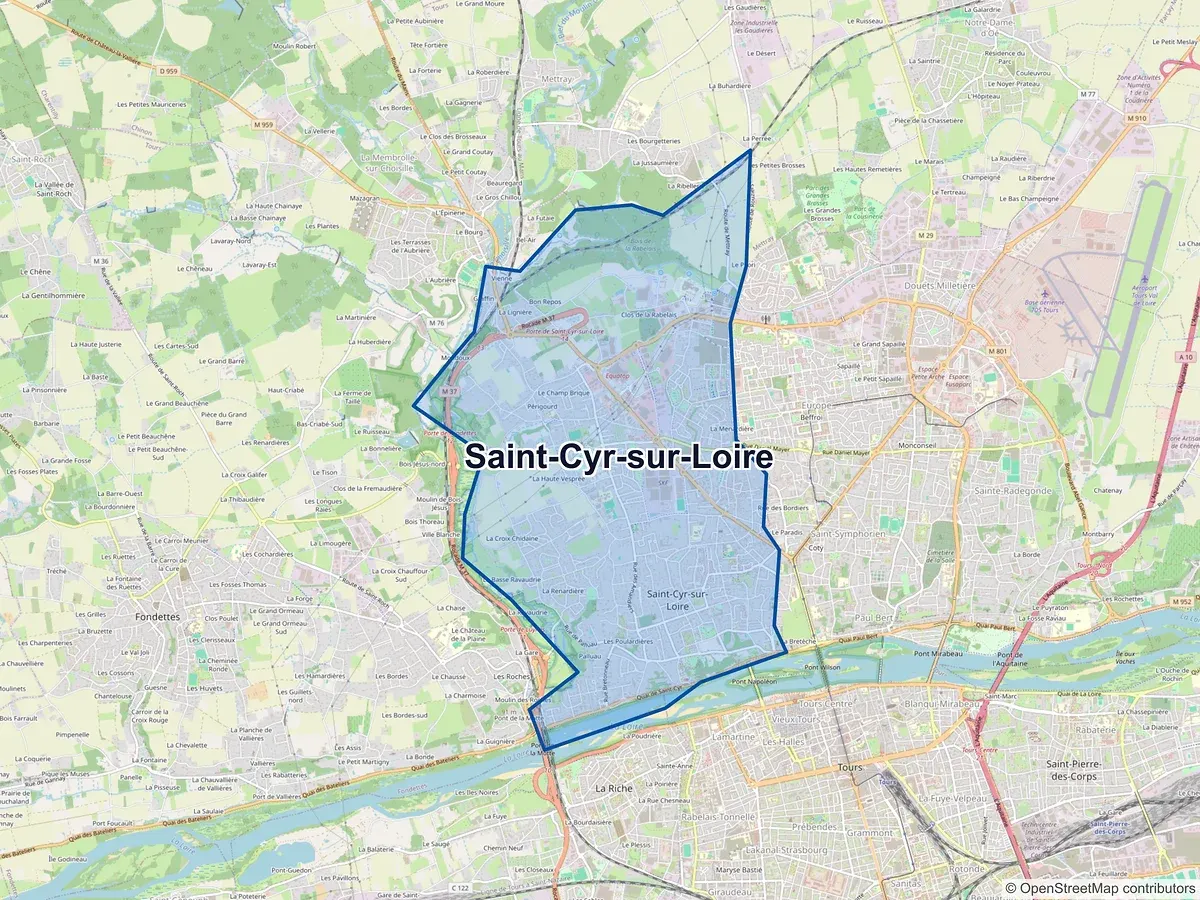 Carte de Saint-Cyr-sur-Loire (Indre-et-Loire)