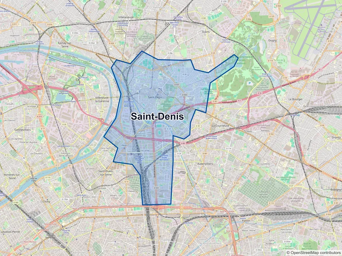 Carte de Saint-Denis (Seine-Saint-Denis)