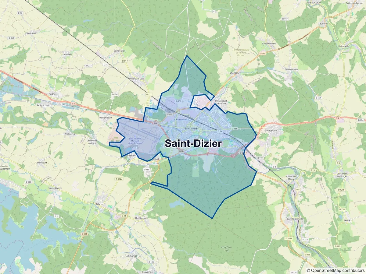 Carte de Saint-Dizier (Haute-Marne)