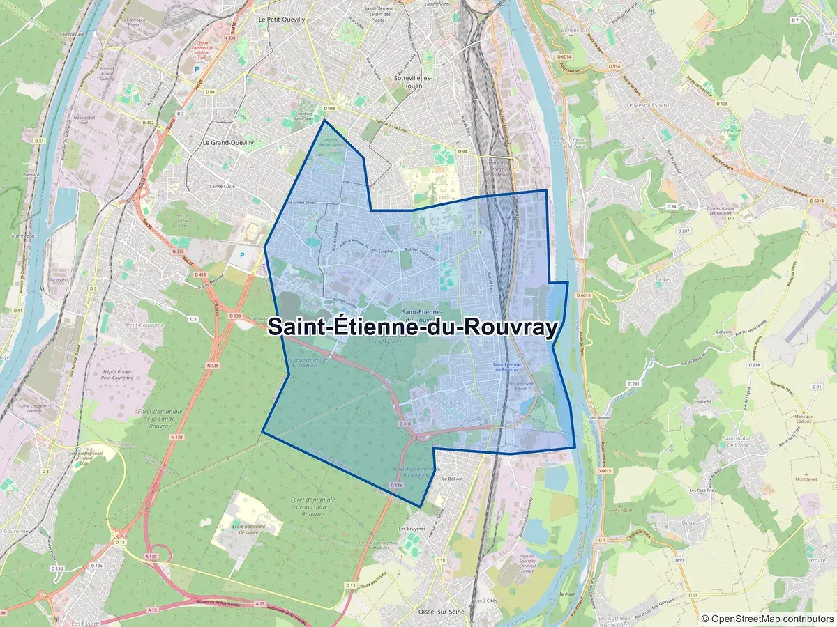 Carte de Saint-Étienne-du-Rouvray (Seine-Maritime)