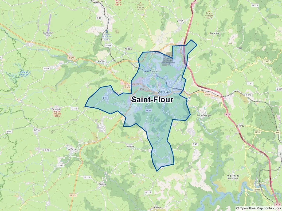 Carte de Saint-Flour (Cantal)