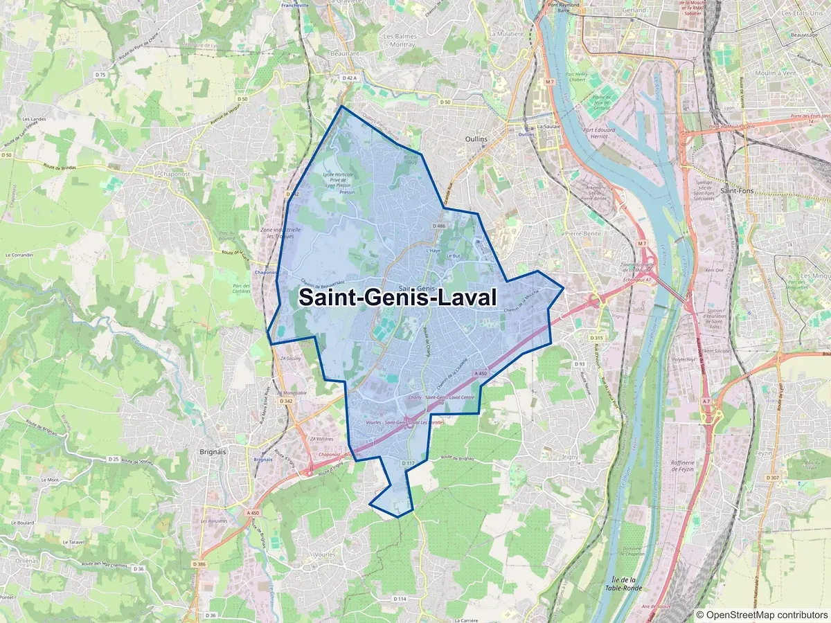 Carte de Saint-Genis-Laval (Rhône)