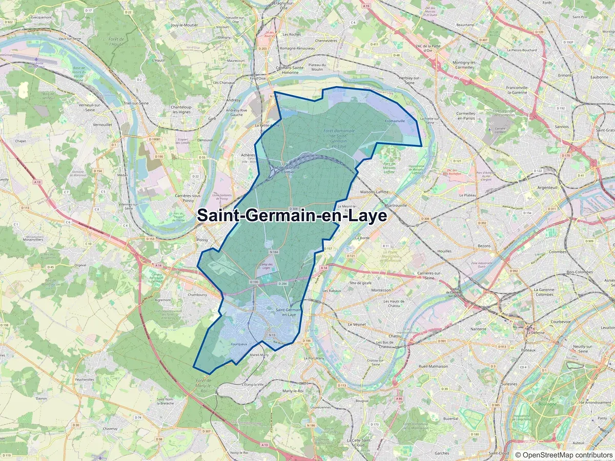 Carte de Saint-Germain-en-Laye (Yvelines)