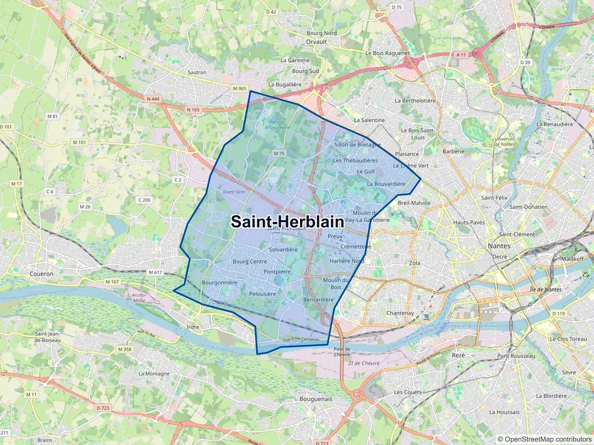 Carte de Saint-Herblain (Loire-Atlantique)